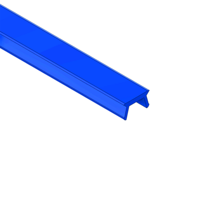 61-033-4 MODULAR SOLUTIONS PVC COVER PROFILE SHALLOW, BLUE, 2M